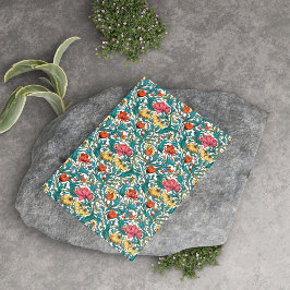 William Morris geïnspireerd roze geel koperblauw Tissuepapier