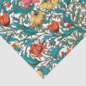 William Morris geïnspireerd roze geel koperblauw Tissuepapier (Detail)