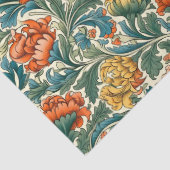 William Morris geïnspireerd terracotta pastel blau Tissuepapier (Detail)