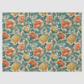 William Morris geïnspireerd terracotta pastel blau Tissuepapier (Voorkant)