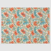 William Morris geïnspireerd terracotta pastel blau Tissuepapier (Voorkant)