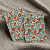 William Morris geïnspireerd terracotta pastel blau Tissuepapier
