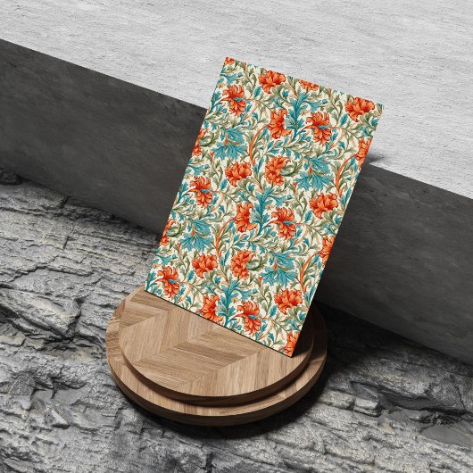 William Morris geïnspireerd terracotta pastel blau Tissuepapier