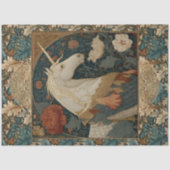  William Morris Geïnspireerd Unicorn Bloemen Tissuepapier (Voorkant)