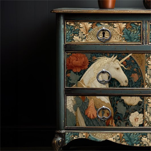  William Morris Geïnspireerd Unicorn Bloemen Tissuepapier