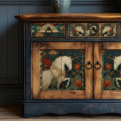  William Morris Geïnspireerd Unicorn Bloemen Tissuepapier