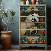  William Morris Geïnspireerd Unicorn Bloemen Tissuepapier