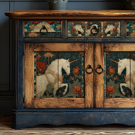  William Morris Geïnspireerd Unicorn Bloemen Tissuepapier