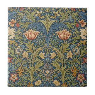 William Morris geïnspireerde bloemkeramiektegel Tegeltje