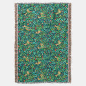William Morris Geïnspireerde Bosherten Deken (Voorkant Verticaal)