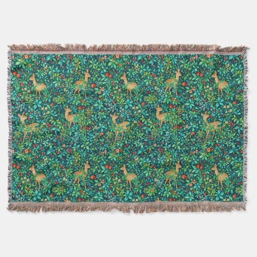 William Morris Geïnspireerde Bosherten Deken (Voorkant)