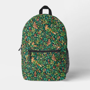 William Morris geïnspireerde vos en fazant Bedrukte Rugzak