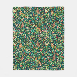 William Morris geïnspireerde vos en fazant Fleece Deken