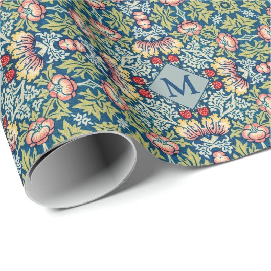 William Morris Geometric Monogrammed Pattern Cadeaupapier (Rol Hoek)