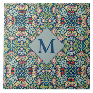 William Morris Geometric Monogrammed Pattern Tegeltje