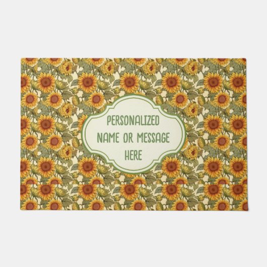 William Morris Gepersonaliseerd Autumn Sunflowers  Deurmat (Voorkant)