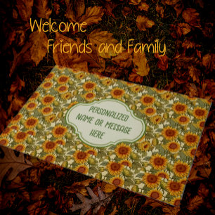 William Morris Gepersonaliseerd Autumn Sunflowers Deurmat