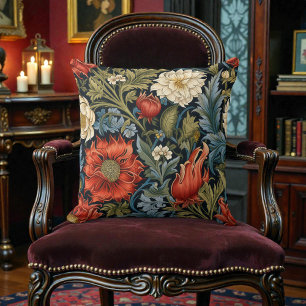 William Morris gestyleerd bloempatroon Kussen