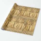 William * Morris Gold Angels Kerstmis Cadeaupapier (Uitgerold)