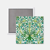 William Morris Gold Aqua Floral Wallpaper Magneet (Voorkant / Achterkant)