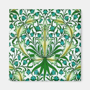 William Morris Gold Aqua Floral Wallpaper Magneet