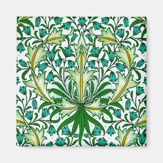 William Morris Gold Aqua Floral Wallpaper Magneet