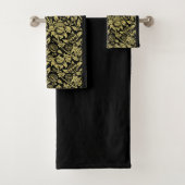 William Morris Gold en Black Floral Bad Handdoek (Insitu)