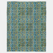 William Morris Gold Green Blue Fleece Deken (Voorkant)