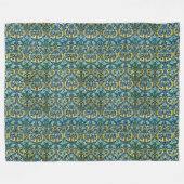 William Morris Gold Green Blue Fleece Deken (Voorkant (Horizontaal))