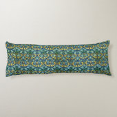 William Morris  Gold Green Blue Lichaamskussen (Achterkant)