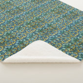 William Morris  Gold Green Blue Sherpa Deken (3/4)