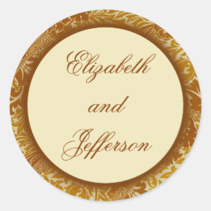 William Morris Gold Leaves Monogrammed Sticker
