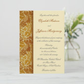 William Morris Gold Leaves Wedding Invitation Kaart (Staand voorkant)