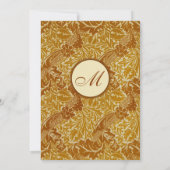 William Morris Gold Leaves Wedding Invitation Kaart (Achterkant)