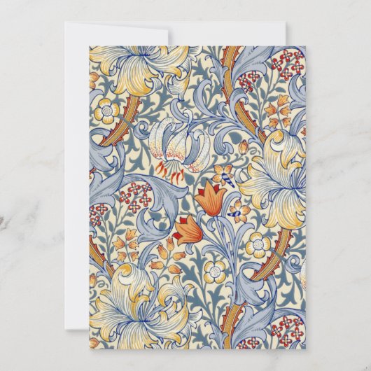 William Morris Gold Lily Flat Note Card Notitiekaartje (Voorkant)