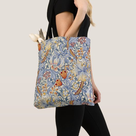William Morris Gold Lily Victoriaanse Behang Tote Bag (Dichtbij)