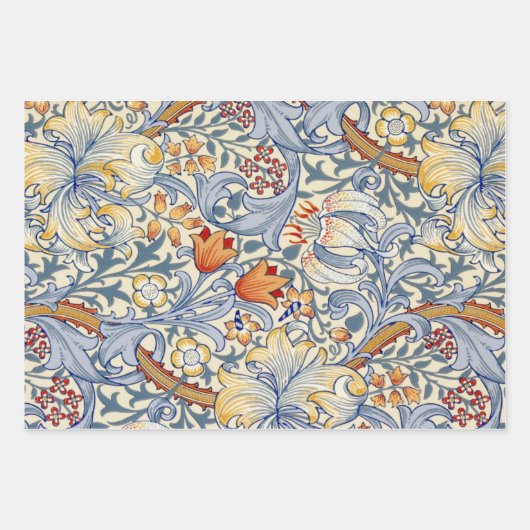 William Morris Gold Lily Victorian Wallpaper Inpakpapier Vel (Voorkant 2)