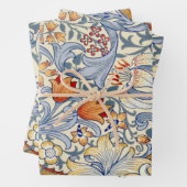 William Morris Gold Lily Victorian Wallpaper Inpakpapier Vel (In situ)