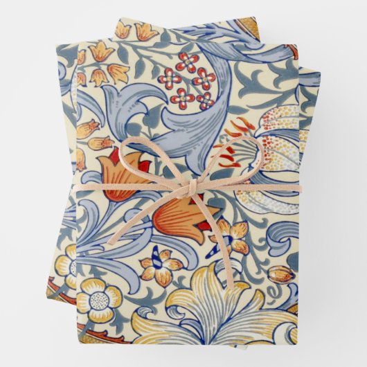 William Morris Gold Lily Victorian Wallpaper Inpakpapier Vel (In situ)