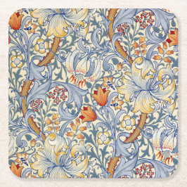 William Morris Gold Lily Victorian Wallpaper Kartonnen Onderzetters