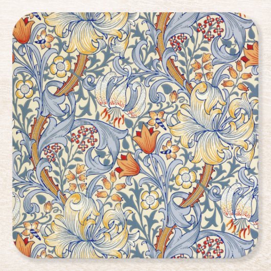 William Morris Gold Lily Victorian Wallpaper Kartonnen Onderzetters (Voorkant)