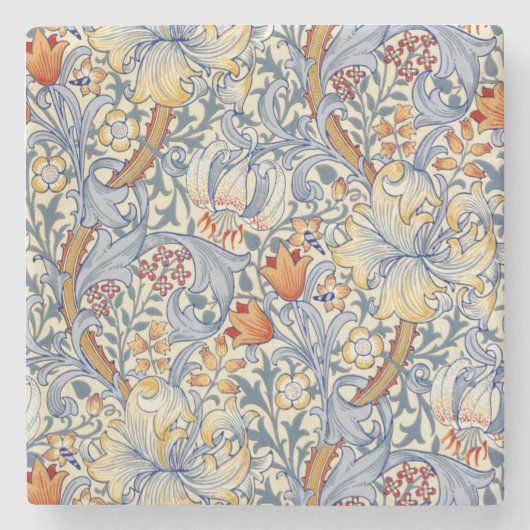 William Morris Gold Lily Victorian Wallpaper Stenen Onderzetter (Voorkant)