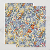 William Morris Gold Lily Vlakke Notitiekaart Notitiekaartje (Voorkant / Achterkant)