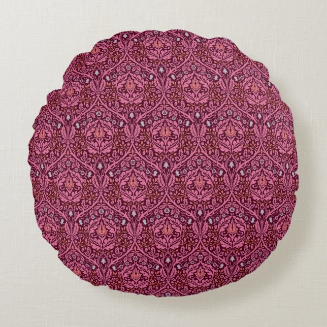 William Morris Golden Bough in Plum Rond Kussen (Voorkant)