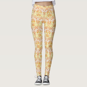 William Morris Golden Bough Oranje Bloemrijke Kuns Leggings