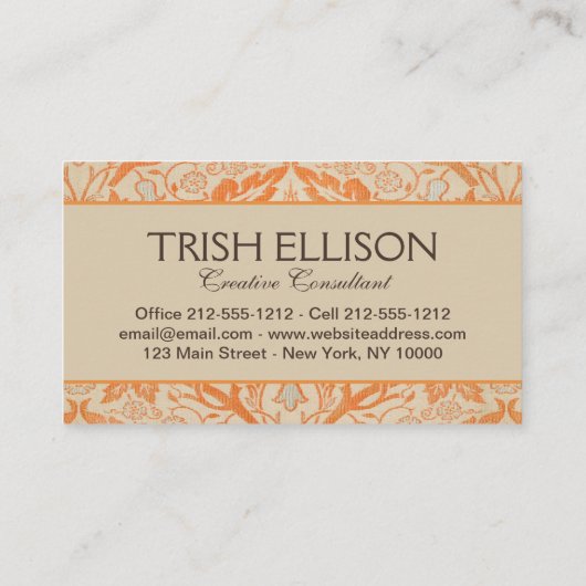 William Morris Golden Bough Tapestry Pattern Visitekaartje (Achterkant)