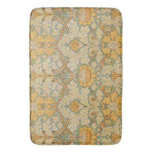 William Morris Golden Floral Design Badmat (Voorkant Verticaal)