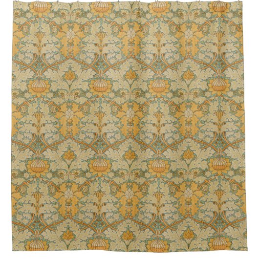 William Morris Golden Floral Design Douchegordijn (Voorkant)