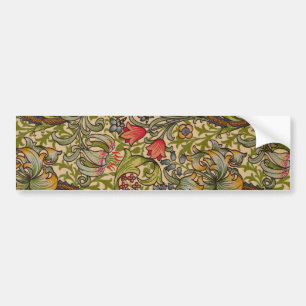 William Morris Golden Lilly Floral Design Bumpersticker