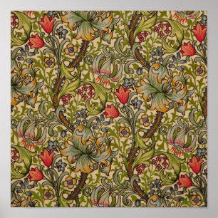 William Morris  Golden Lilly Floral Design Poster